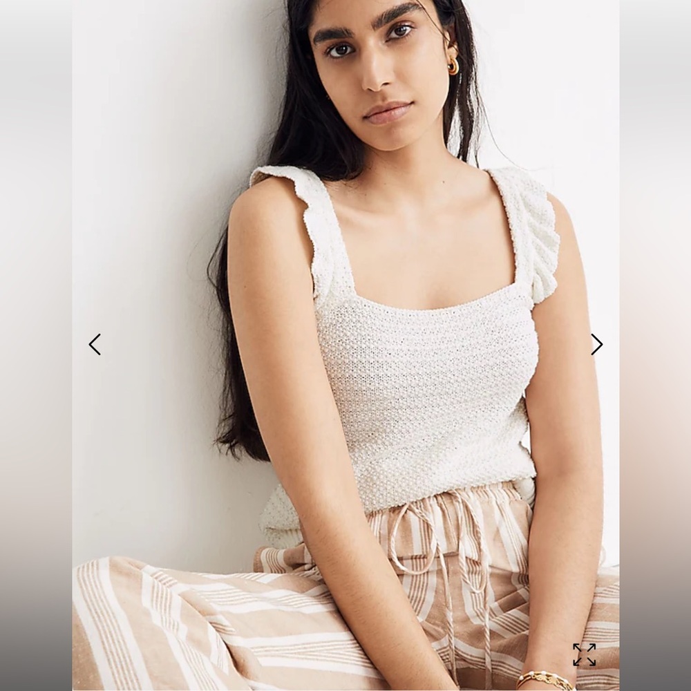 Madewell Crocheted Ruffle-Strap Sweater Tank